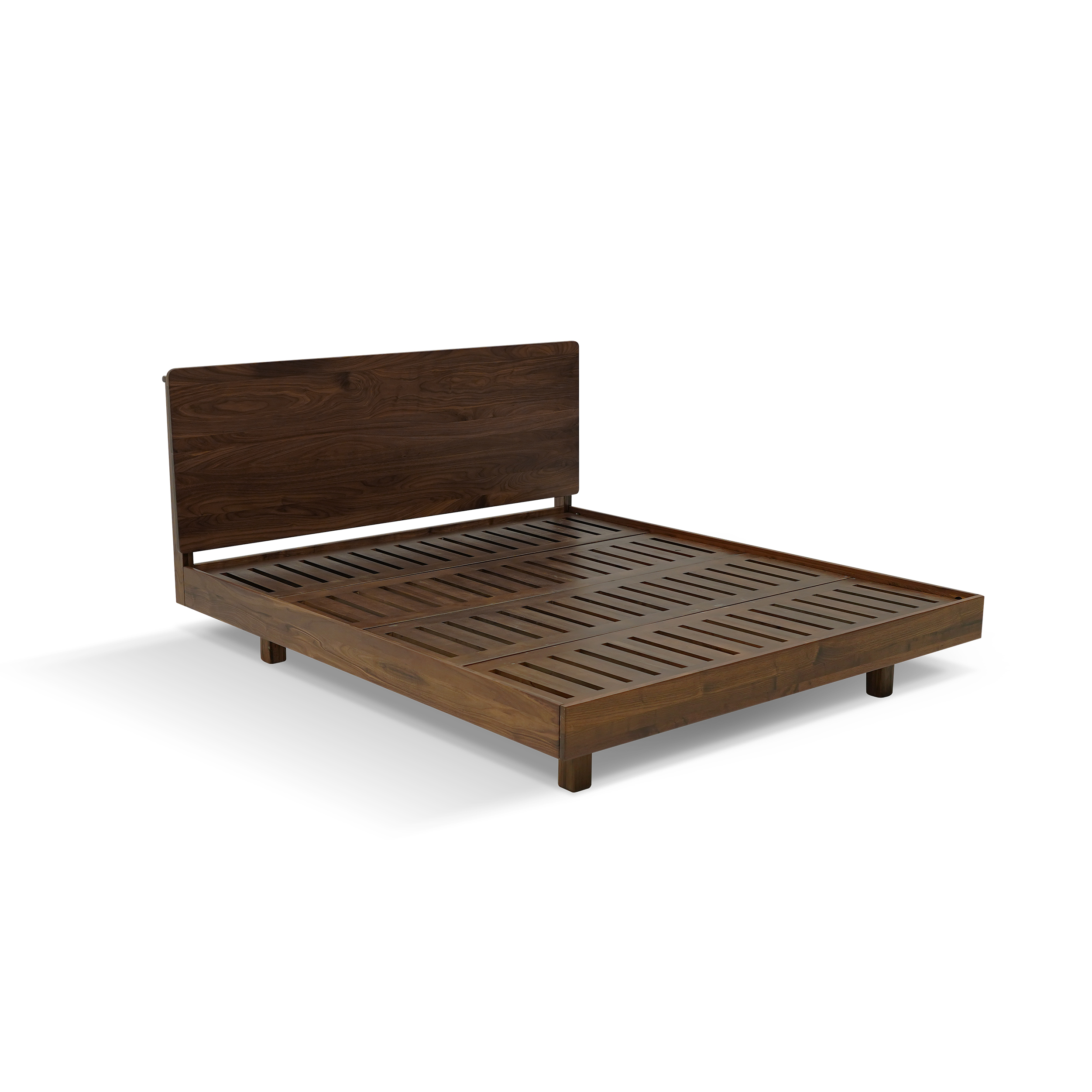 Dark Wood Upholstered Bed DMC915 1