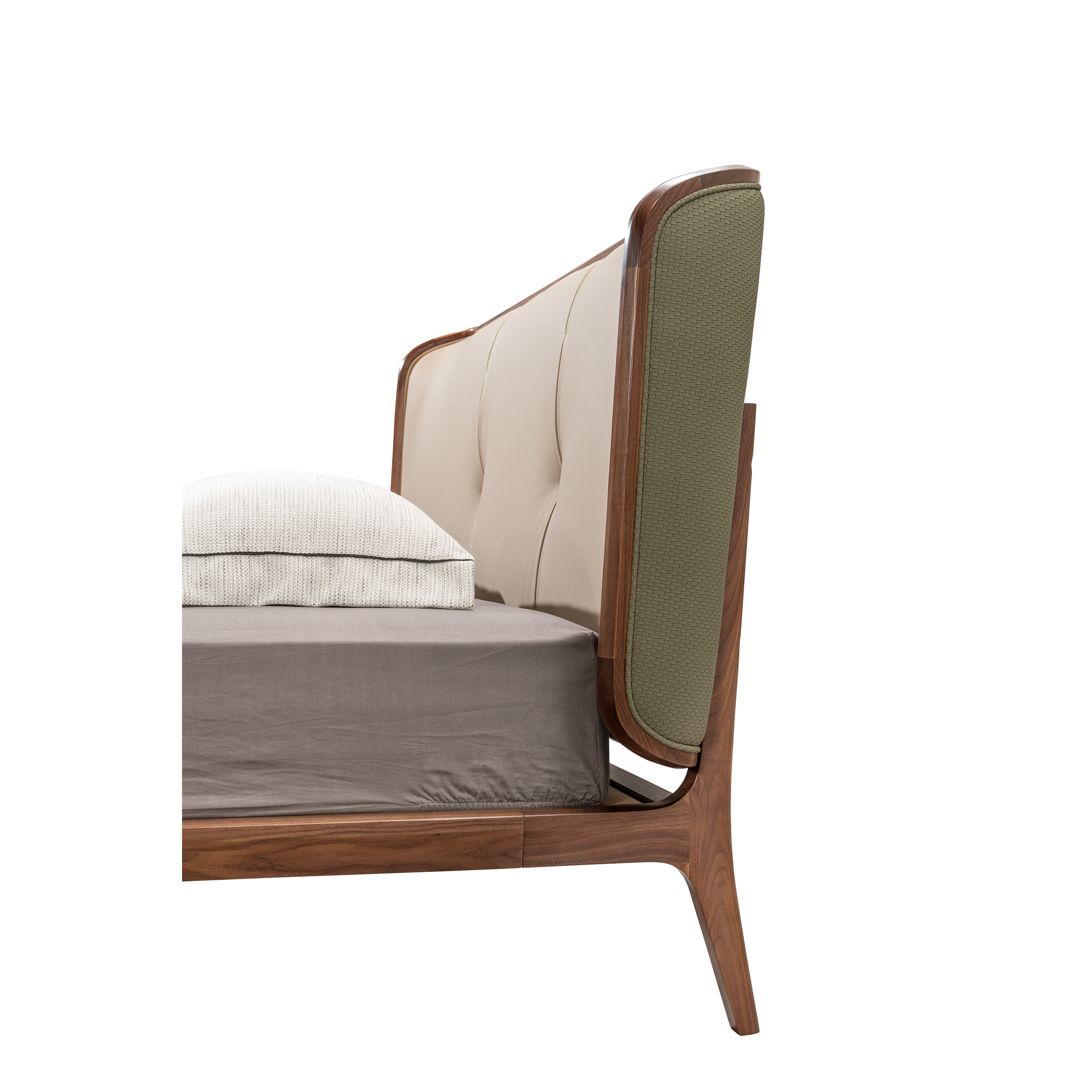 Dark Wood Upholstered Bed DMC918 2