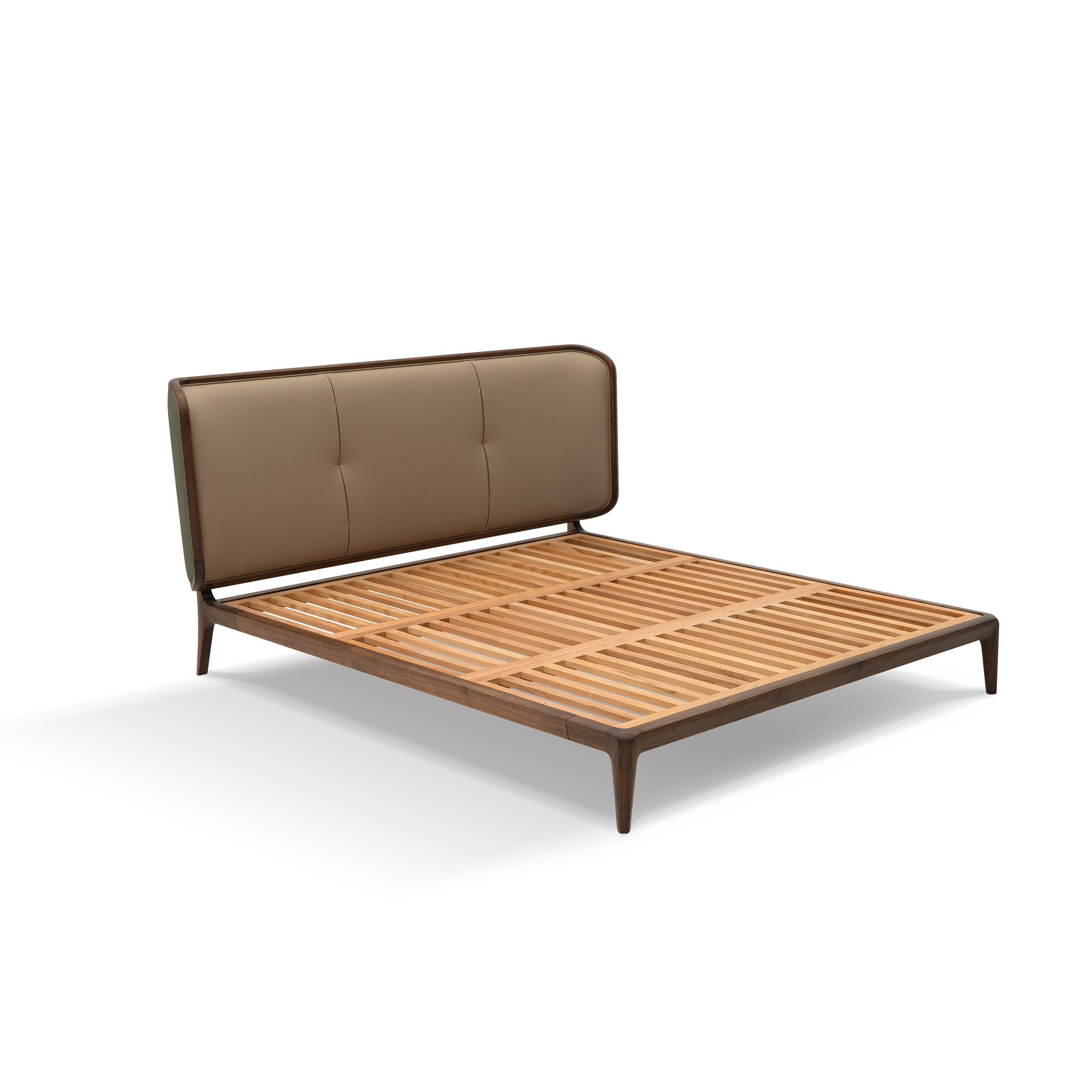 Dark Wood Upholstered Bed DMC918 3