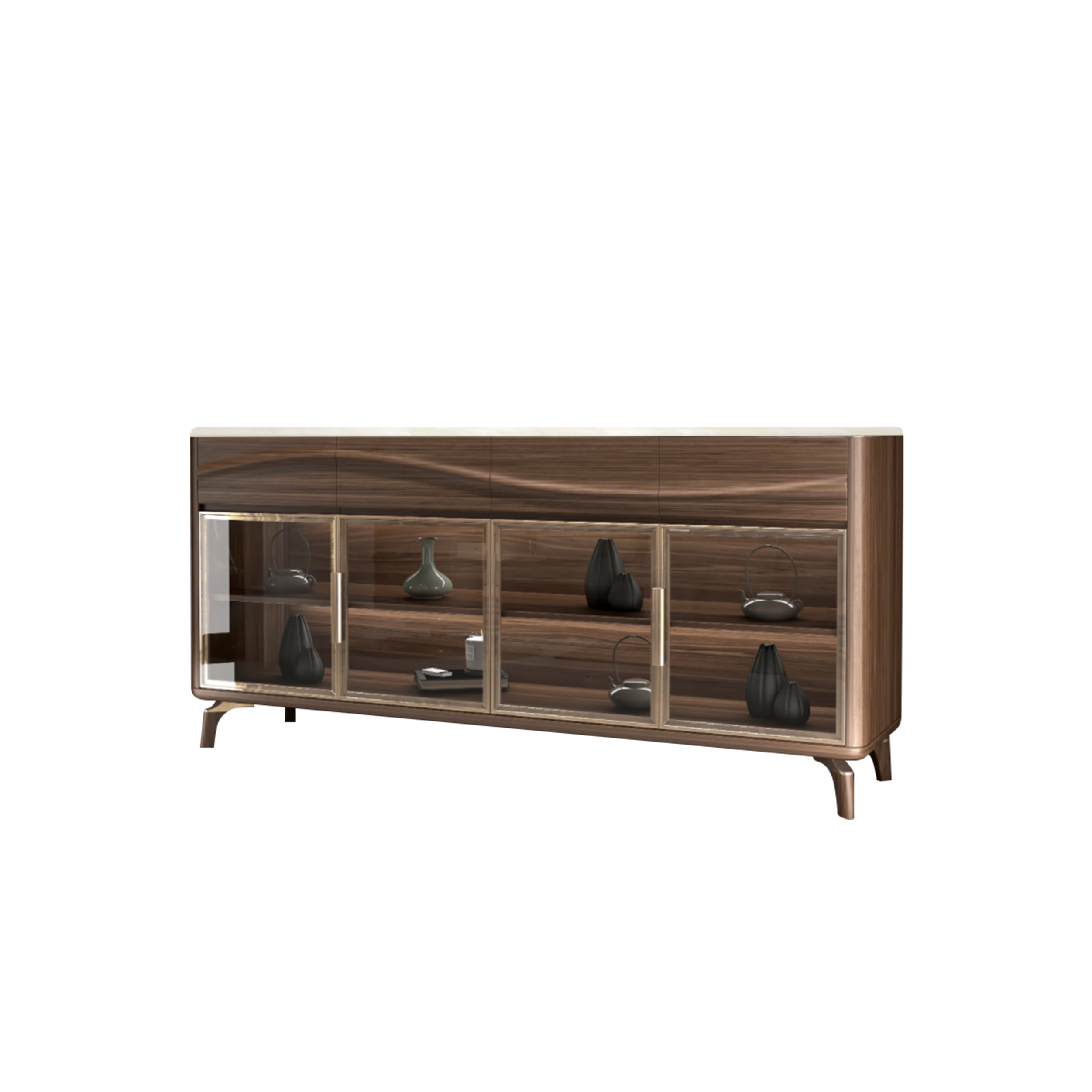 Dark Wood Sideboard & Wine Cabinet DMBG913 2